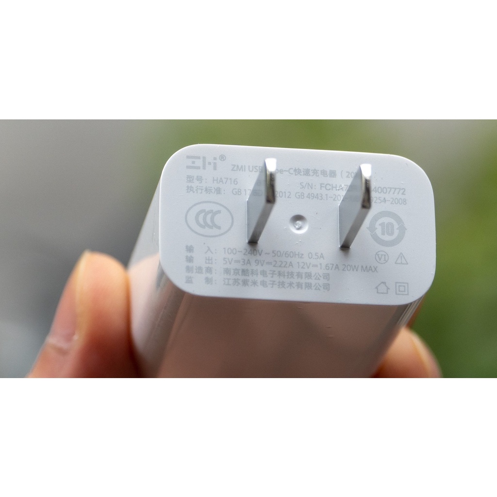 Củ sạc nhanh Xiaomi Zmi HA716EU Type C 20W PD3.0 chuyên cho iphone HA716 đạt chuẩn MFI - Cốc sạc nhanh Zmi HA716 Xiaomi | Shopee Việt Nam