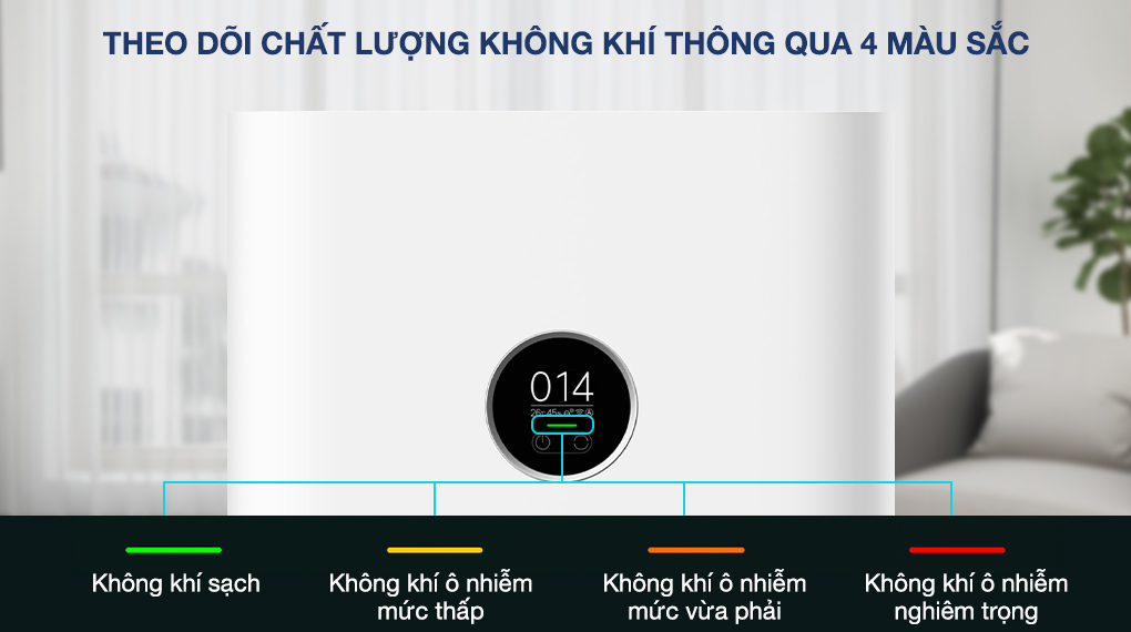 Máy lọc không khí Xiaomi Smart Air Purifier 4 - Đèn báo chất lượng không khí Máy lọc không khí Xiaomi Smart Air Purifier 4 - Đèn báo chất lượng không khí
