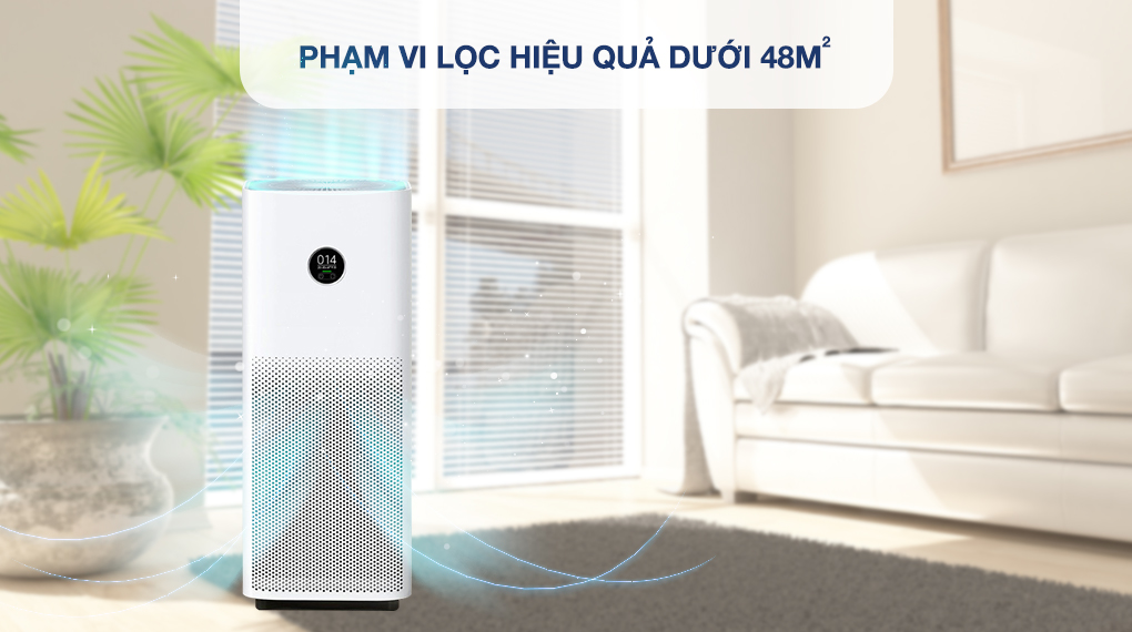 Máy lọc không khí Xiaomi Smart Air Purifier 4 - Phạm vi lọc Máy lọc không khí Xiaomi Smart Air Purifier 4 - Phạm vi lọc