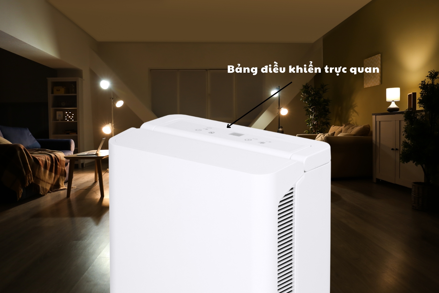 Máy hút ẩm Xiaomi Lumias LMD-12L sở hữu bảng điều khiển trực quan tiện lợi 