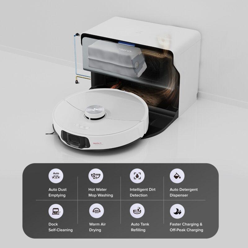 Roborock S8 Max Ultra có hệ thống nạp lại và xả nước