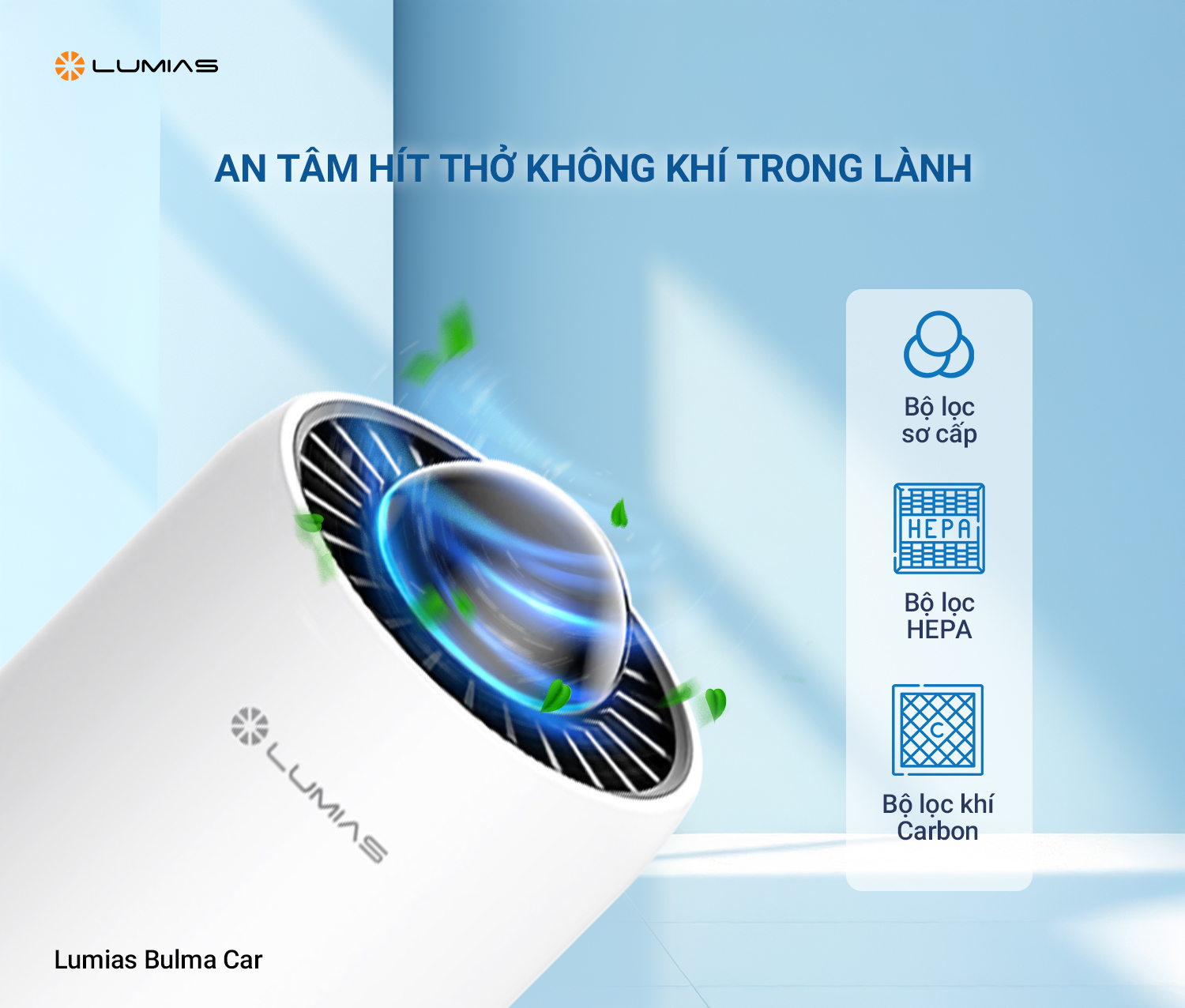 máy lọc không khí ô tô Bulma Car sở hữu khả năng lọc không khí hiệu quả đến từ hệ thống bộ lọc 3 lớp tiên tiến