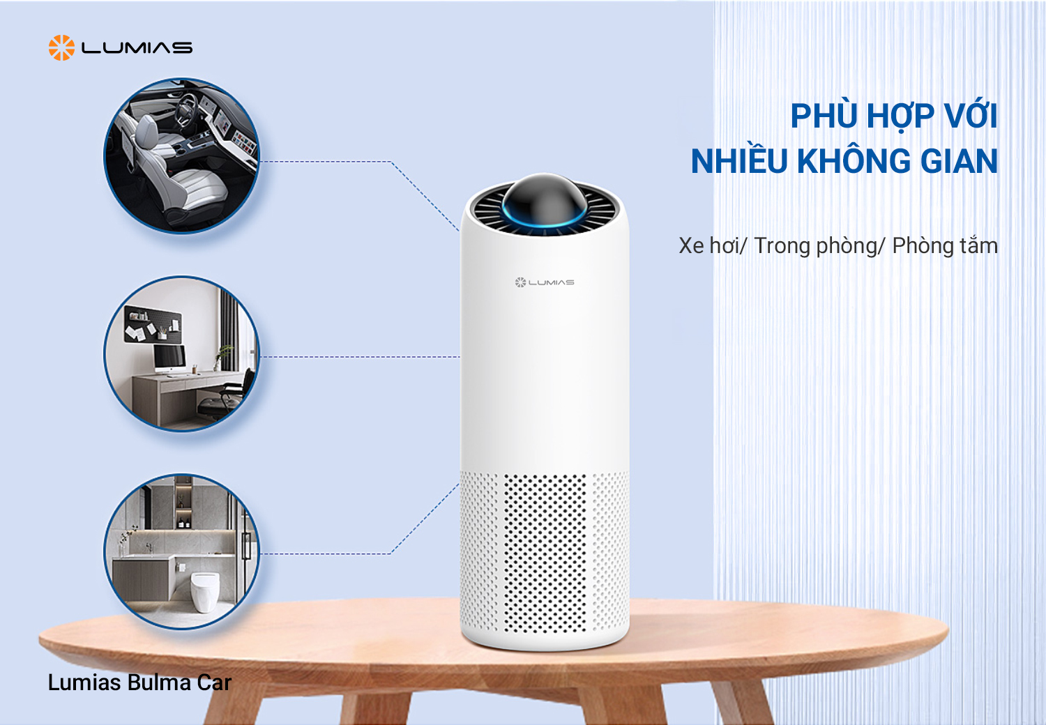 máy lọc không khí Lumias Bulma Car phù hợp cho nhiều không gian 