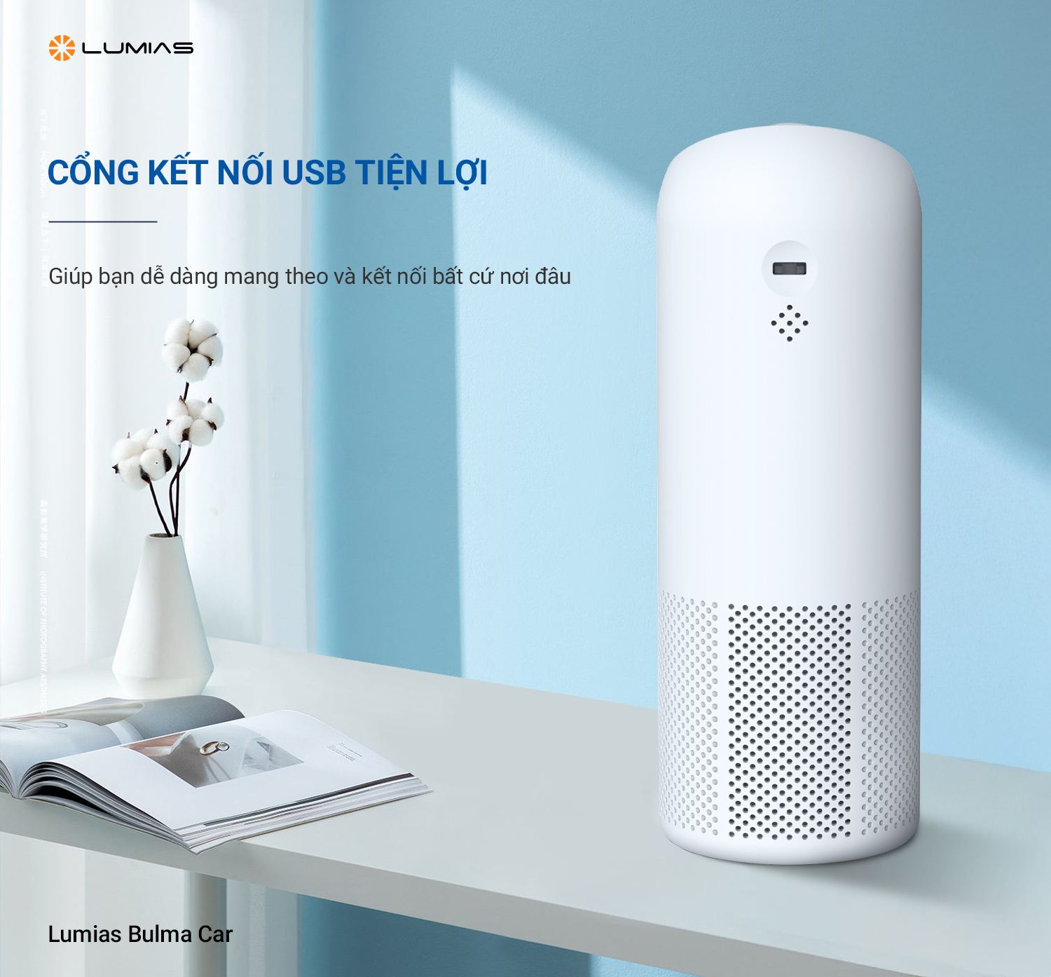 Máy lọc không khí Bulma Car sử dụng cổng kết nối USB tiện lợi